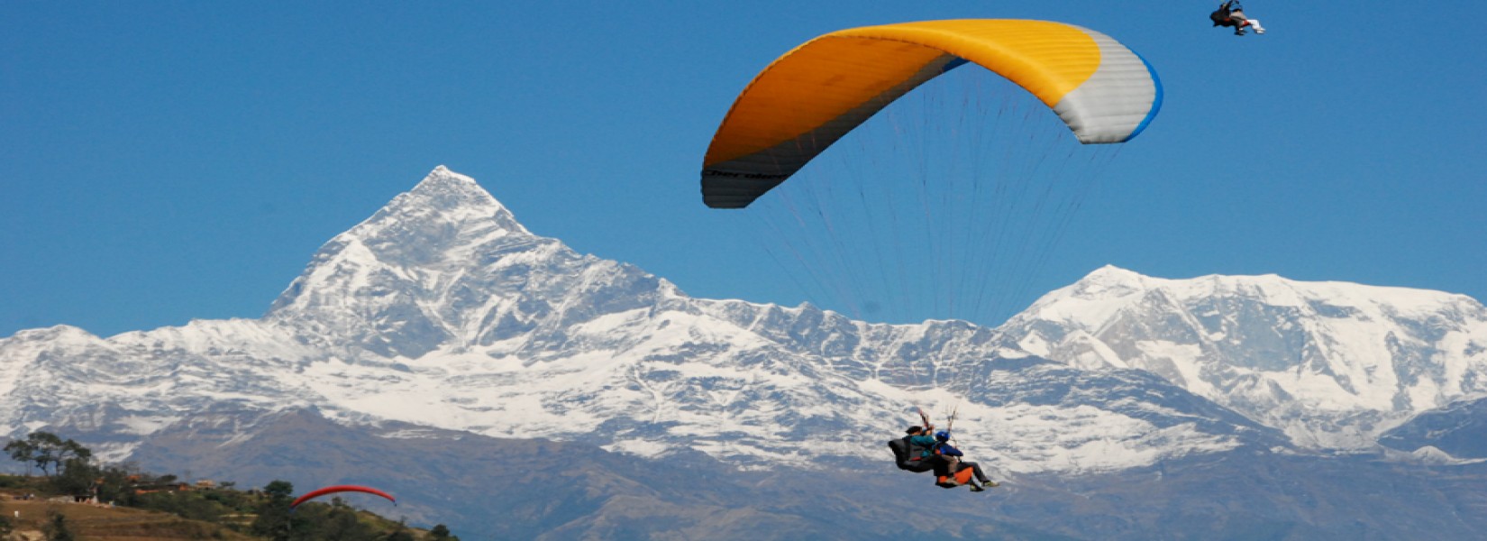 Paragliding in Pokhara.