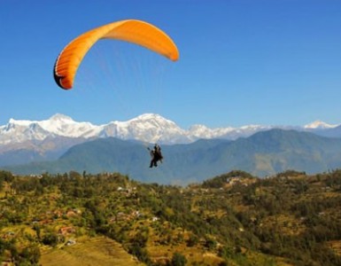 Paragliding in Pokhara.